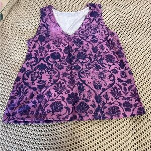 5 for 25$ Sleeveless V-Neck Floral Print Women's Tank Top - Purple